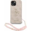 Guess PU 4G Metal Logo Strap Zadní Kryt pro iPhone 15 Pink Guess PU 4G Metal Logo Strap Zadní Kryt pro iPhone 15 Pink