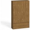 Drevená odkladacia skrinka S5 s úložnými boxami, 12 boxov, 1700 x 1200 x 420 mm, cylindrický zámok, orech Drevená odkladacia skrinka S5 s úložnými boxami, 12 boxov, 1700 x 1200 x 420 mm, cylindrický zámok, orech
