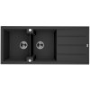 Laveo Canaria, 2-komorový granitový drez 1160x500x207 mm, čierna, LAV-SPC_B21T Laveo Canaria, 2-komorový granitový drez 1160x500x207 mm, čierna, LAV-SPC_B21T