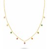 Brilio Silver Pozlátený náhrdelník s farebnými zirkónmi NCL60Y