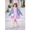 Fashionkids Dievčenské levanduľové bavlnené šaty s volánovou sukňou Farba: Lila, Veľkosť: 122 Fashionkids Dievčenské levanduľové bavlnené šaty s volánovou sukňou Farba: Lila, Veľkosť: 122