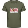 Gildan Tričko - Dizajn s motívom Pes a Láska - Military Green - XL - Pánske Gildan Tričko - Dizajn s motívom Pes a Láska - Military Green - XL - Pánske