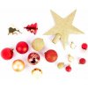 FÉÉRIC LIGHTS AND CHRISTMAS Vianočné ozdoby – gule s hviezdou, zlaté a červené, 44 ks FÉÉRIC LIGHTS AND CHRISTMAS Vianočné ozdoby – gule s hviezdou, zlaté a červené, 44 ks