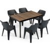 Súprava záhradného nábytku Ravello 6+1 orechovo-čierna Súprava záhradného nábytku Ravello 6+1 orechovo-čierna