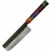 IZMAEL Damaškový kuchynský nôž Seiryu Nakiri/Multifarebná 18.9 cm