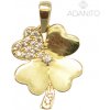 Adanito BRP1241G Zlatý prívesok štvorlístok so zirkónmi