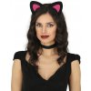 Čelenka Mačacie uši čierno-ružové polyester Čelenka Mačacie uši čierno-ružové polyester