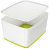 Úložný box s vekom Leitz MyBox, veľkosť L biela/zelená;;; Úložný box s vekom Leitz MyBox, veľkosť L biela/zelená;;;