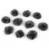Aplikácia kožušinový brmbolec Ø3 cm - šedá hematit (10 ks) Aplikácia kožušinový brmbolec Ø3 cm - šedá hematit (10 ks)
