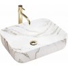 Rea Demi, keramické umývadlo na dosku 505x395x130 mm, imitácia kameňa Shiny Aiax, REA-U4100 Rea Demi, keramické umývadlo na dosku 505x395x130 mm, imitácia kameňa Shiny Aiax, REA-U4100