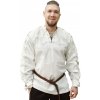 Battle Merchant Středověká košile Corvin se šněrováním na rukávech a u krku, přírodní Battle Merchant Středověká košile Corvin se šněrováním na rukávech a u krku, přírodní