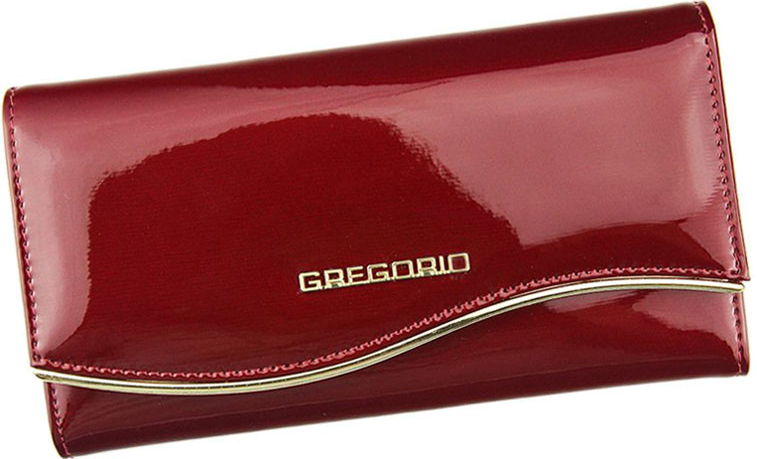 Gregorio dámska lakovaná kožená peňaženka ZLF 100 červená