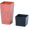 Kvetináč URBI SQUARE BETON EFFECT s vkladom 19,5 cm - farba: terakota (A DURS200E-R624) Kvetináč URBI SQUARE BETON EFFECT s vkladom 19,5 cm - farba: terakota (A DURS200E-R624)