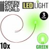 Green Stuff World LEDs GREEN light - 3mm / LED diódy ZELENÁ - 3 mm 10ks Green Stuff World LEDs GREEN light - 3mm / LED diódy ZELENÁ - 3 mm 10ks
