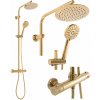 Rea Bliss, termostatická sprchová sada s hornou dažďovou sprchou, zlatá, REA-P8806 Rea Bliss, termostatická sprchová sada s hornou dažďovou sprchou, zlatá, REA-P8806