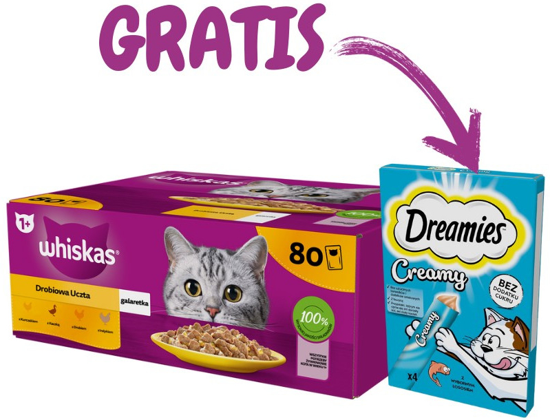 Whiskas hydinový výber v želé pre dospelé mačky 80 x 85 g