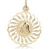 Lillian Vassago Zlatý prívesok s Pannou Máriou, okrúhly vyrezávaný LLV22-GP005 Lillian Vassago Zlatý prívesok s Pannou Máriou, okrúhly vyrezávaný LLV22-GP005