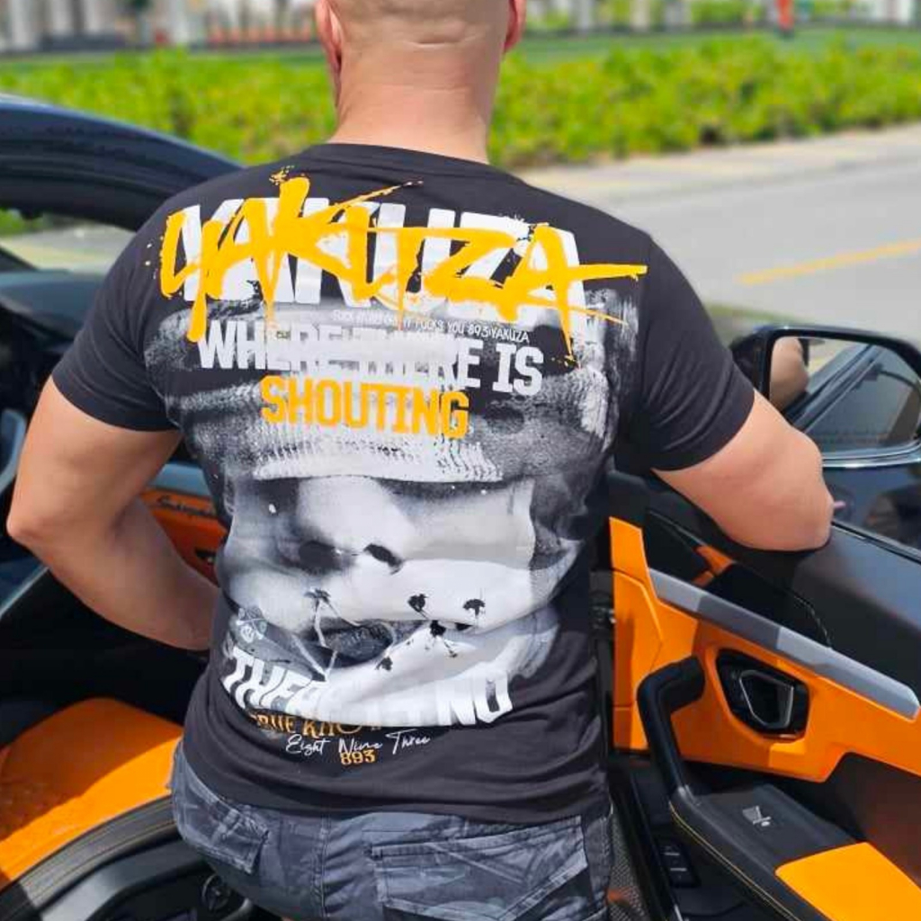 Yakuza tričko pánske Shouting TSB 23030 čierne