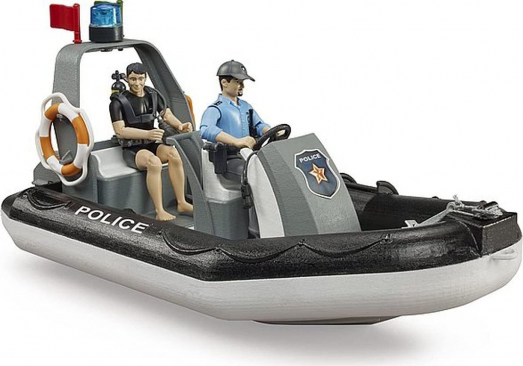 Bruder 62733 BWORLD Policejní člun se 2 figurkami a příslušenstvím