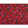 Bavlněná látka / plátno folklor růže METRÁŽ - 1 (22303-2) červená Bavlněná látka / plátno folklor růže METRÁŽ - 1 (22303-2) červená