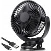 Stolný ventilátor Ruhhy čierny, akumulátorový s klipom, 3 režimy Stolný ventilátor Ruhhy čierny, akumulátorový s klipom, 3 režimy