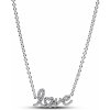 PANDORA náhrdelník Trblietavé ručne písané slovo Love PANDORA náhrdelník Trblietavé ručne písané slovo Love