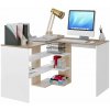 Tempo Kondela Rohový PC stôl, dub sonoma/biela, TAMARI Tempo Kondela Rohový PC stôl, dub sonoma/biela, TAMARI