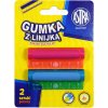ASTRA 2v1 guma s pravítkom 5 cm mix farieb 425022006 blister 2 ks