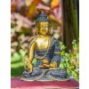 Buddha liečiteľ socha bronzová s patinou 21,5cm 2,3kg Buddha liečiteľ socha bronzová s patinou 21,5cm 2,3kg