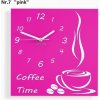 Oranžové hodiny na stenu Coffee Time ružová Oranžové hodiny na stenu Coffee Time ružová