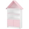 Drevená knižnica/skriňa na hračky Nellys Domček, biela/ružová Drevená knižnica/skriňa na hračky Nellys Domček, biela/ružová