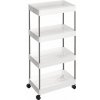 Úzky pojazdný regál na kolieskach, 4 poschodia, 40x22x86 cm Úzky pojazdný regál na kolieskach, 4 poschodia, 40x22x86 cm