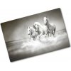 Kuchynská doska zo skla Biele kone 80x52 cm Kuchynská doska zo skla Biele kone 80x52 cm