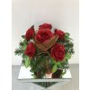 Smútočný kytica z umelých kvetov kvetináč - ruža červené Smútočný kytica z umelých kvetov kvetináč - ruža červené