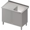 Stůl s jednokomorovým dřezem z pravé strany, křídlové dveře 1300x600x850 mm | STALGAST, 980726130 inox Stůl s jednokomorovým dřezem z pravé strany, křídlové dveře 1300x600x850 mm | STALGAST, 980726130 inox