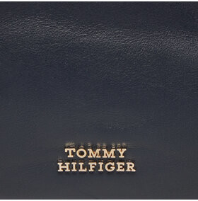 Tommy Hilfiger kabelka Pushlock Leather Hobo AW0AW16073 Tmavomodrá