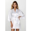 Saténový župan Trixa biely s čipkou XXL - Darčeková krabička Saténový župan Trixa biely s čipkou XXL - Darčeková krabička