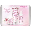 Dermacol Rose Flower Care telové maslo ruže 75 ml + sprchový krém ruže 200 ml + krém na ruky ruže dávkovač 150 ml darčekové balenie