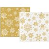 Vianočné servítky Snowflakes gold-white 40x40 cm, 12ks Vianočné servítky Snowflakes gold-white 40x40 cm, 12ks