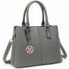 Miss Lulu moderná elegantná dámska kabelka z PU kože - sivá Miss Lulu moderná elegantná dámska kabelka z PU kože - sivá