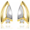Šperky eshop - Diamantové náušnice zo 14K zlata - dvojfarebné trojuholníčky, číry briliant BT501.08 Šperky eshop - Diamantové náušnice zo 14K zlata - dvojfarebné trojuholníčky, číry briliant BT501.08