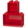 LEGO Brick závesné police, set 2 ks červená