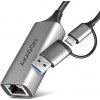 AXAGON ADE-TXCA, USB-C + USB-A 3.2 Gen 1 - Gigabit Ethernet sieťová karta, Asix AX88179, auto inštal AXAGON ADE-TXCA, USB-C + USB-A 3.2 Gen 1 - Gigabit Ethernet sieťová karta, Asix AX88179, auto inštal