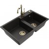 MEXEN/S MEXEN/S - Tomas granitový drez 2-bowl vrátane batérie Carla, čierna/zlatá metalik 6516-75-670700-50 MEXEN/S MEXEN/S - Tomas granitový drez 2-bowl vrátane batérie Carla, čierna/zlatá metalik 6516-75-670700-50