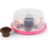 Klarstein Pinkkäppchen ružový kryt na tortu box na koláč Ø26 cm BAK2-Pinkkäppchen-S