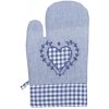 Forbyt Kuchynská chňapka Srdiečko a Káro modrá, 18 x 28 cm