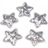 Hviezda s glitrami Ø35 mm - 10 ks 1 strieborná Hviezda s glitrami Ø35 mm - 10 ks 1 strieborná