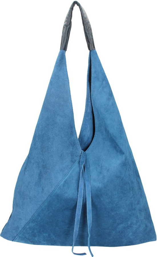 Barebag kožená veľká dámska kabelka Alma džínsová modrá