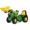 Rolly Toys Šľapací traktor John Deere + nafuk. kolesá + nakladač + radenie Rolly Toys Šľapací traktor John Deere + nafuk. kolesá + nakladač + radenie
