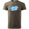 Grécko vlajka - Klasické pánske tričko vyššej gramáže - M ( Army ) Grécko vlajka - Klasické pánske tričko vyššej gramáže - M ( Army )